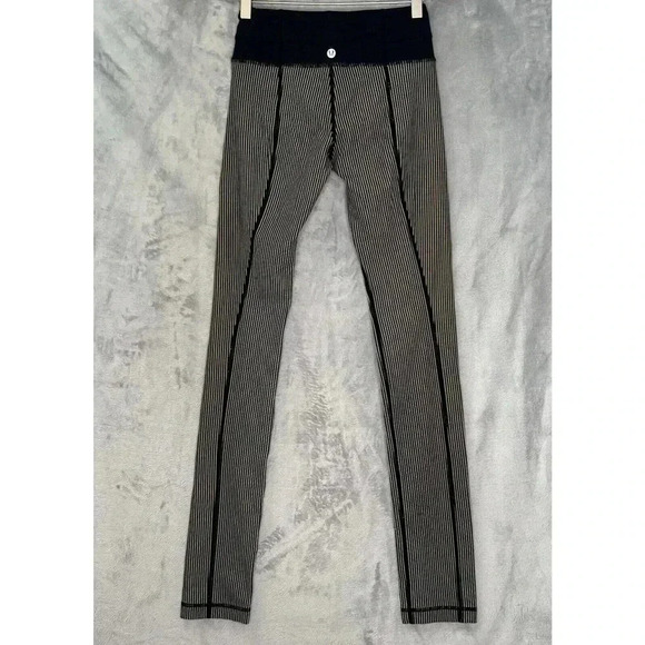 Lululemon Wunder Under Leggings 33" Vertical Striped Visible Seam On Back Sz 4 - Picture 4 of 15